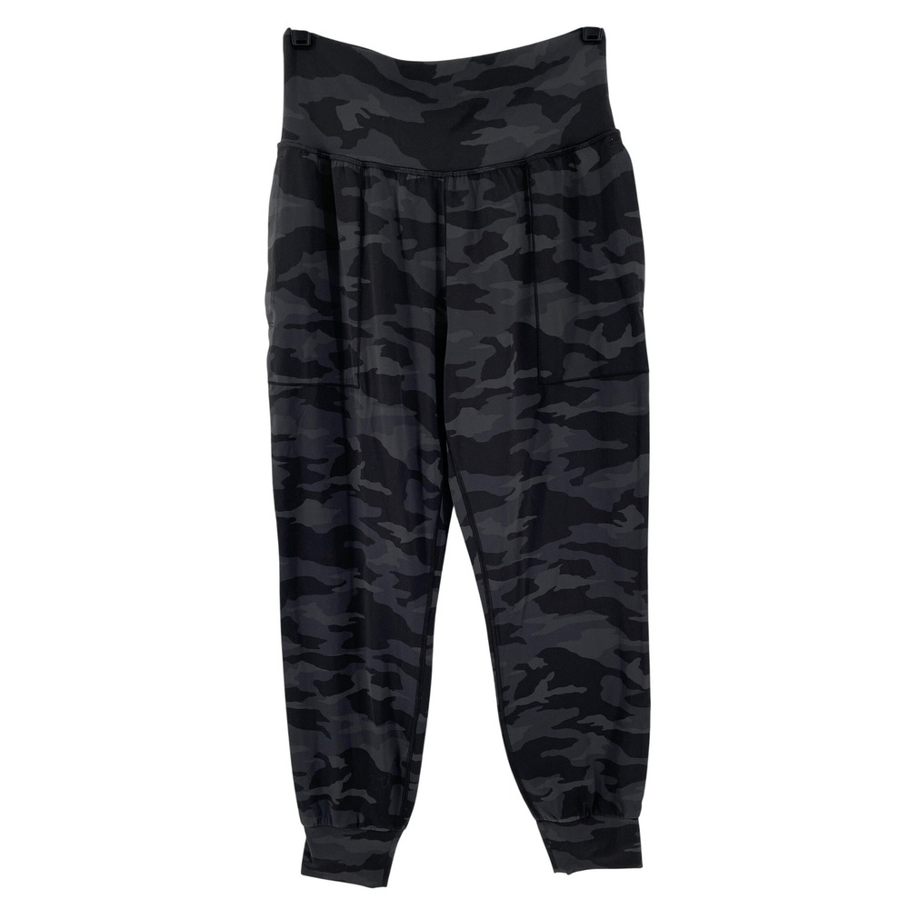 Athleta Salutation Camo Jogger Womens Small Black Gray High Rise Activewear